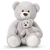 MorisMos Ours en Peluche Geant, 100cm Peluche Géante avec Petit Ours Bébé Marron Foncé Grand Ours Animaux en Peluche Jouet Te