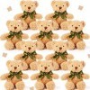 Skylety 10 Mini Ours en Peluche Jouets dours en Peluche Animaux dours Doux Oursons en Peluche avec Noeud de Ruban pour Enfa