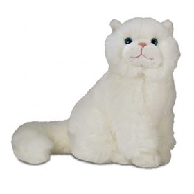 IMPEXIT Peluche Chat Assis 25/30/17 cm Blanc 
