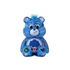 Care Bears Peluche moyenne de 35,6 cm – Ours grincheux – Nouveau design en denim – Matériau doux et respectueux de lenvironn