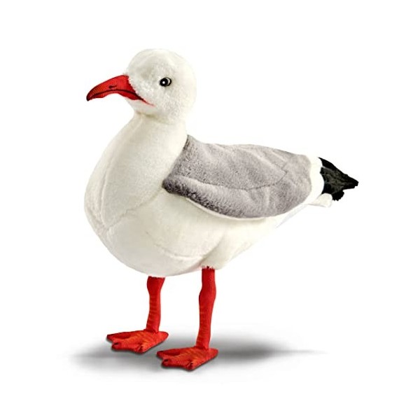 Mouette en peluche de qualité supérieure Motif oiseau Gris et blanc