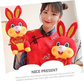 ibasenice 4 Pièces Poupée De Mascotte De Lapin Figurine De Bureau Cadeau Souvenir du Zodiaque Lapin Câlin Lapin en Peluche Jo