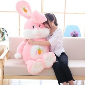 Poupée Lapin Peluche Jouet Lapin Oreiller Cadeau De Noël Haute Qualité en Peluche Cadeau D’Anniversaire pour Enfants 120cm 1