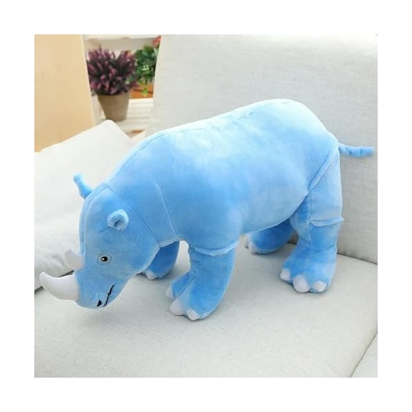 EacTEL Jouet rhinocéros géant en peluche réaliste Coussin Poupée Peluche Enfants Jouets Cadeaux danniversaire 80 cm 2