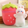 LfrAnk Kawaii Peluche Jouet Lapin en Peluche Cochon caché dans Carotte Fraise Sac Fruits créatifs taiyaki Oreiller Jouet Enfa