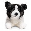 Uni-Toys - Border Collie Noir et Blanc, couché sans Harnais – 64 cm Longueur – Chien en Peluche, Animal de Compagnie – Do