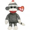 Ty - Ty40905 - Peluche - Beanie Babies - Socks Le Singe Chaussette Gris - 15 Cm