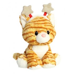 Aurora® Festive Holiday Christmas Trio™ Starry Tabby™ Animal en peluche – Cheer saisonnier – Cadeaux réconfortants – Orange 2
