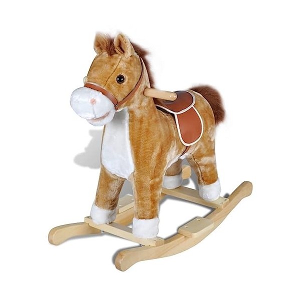 vidaXL Cheval à Bascule en Peluche Jouet pour Enfants Bébés