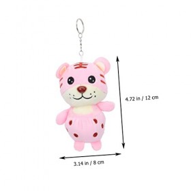 Toyvian 18 Pcs Clé en Peluche Tigre Porte-clés Poupée en Peluche Cadeau du Nouvel an Pendentif Clé De Noël Mini Peluches en P