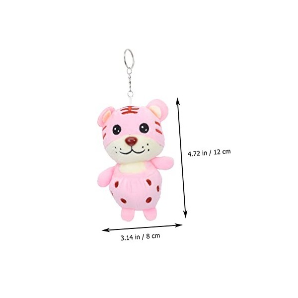 Toyvian 18 Pcs Clé en Peluche Tigre Porte-clés Poupée en Peluche Cadeau du Nouvel an Pendentif Clé De Noël Mini Peluches en P