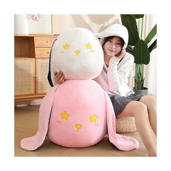 PaMut Mignon Dessin animé Lapin poupée Peluche Animal Long Oreilles Lapin Peluche Oreiller Jouet Grand canapé Coussin Kawaii 