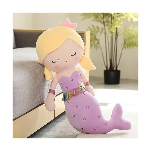 LfrAnk Mignon Jouet en Peluche sirène Belle sirène Oreiller poupée Enfants Fille Anniversaire Cadeaux de Noël 115cm 3