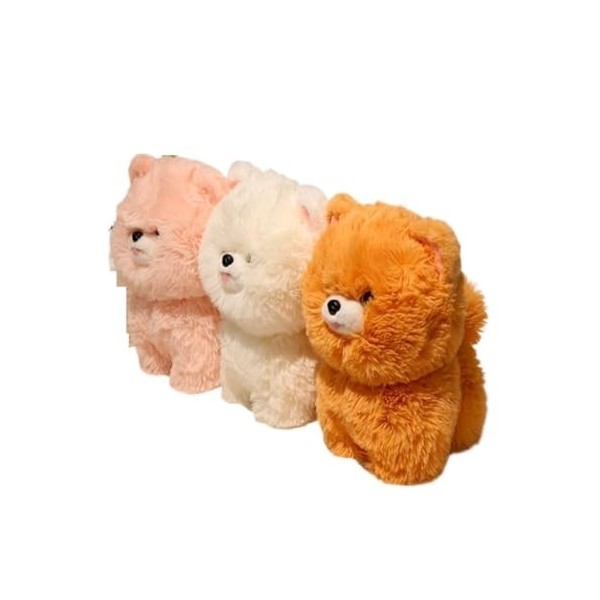 Peluches Jouet en Peluche De Simulation De Chien Mignon, Poupée en Peluche De Chien Doux, Poupée Habillée, Cadeau De Vacances