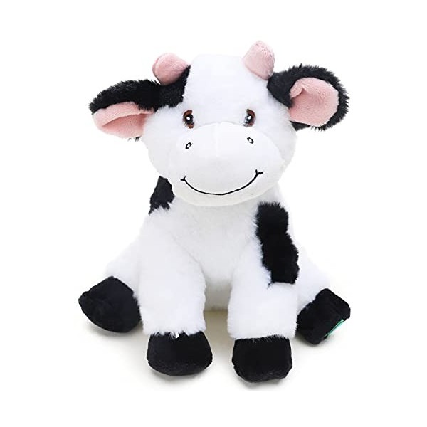 Toyland® 22cm 9 Peluche écologique en Peluche de Basse-Cour - 5 modèles au Choix Vache 