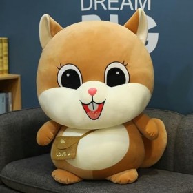 PaMut Sac à Dos écureuil poupée Peluche Hamster Oreiller Fille Cadeau créatif Enfants Cadeau d’Anniversaire Cadeau de noël 60