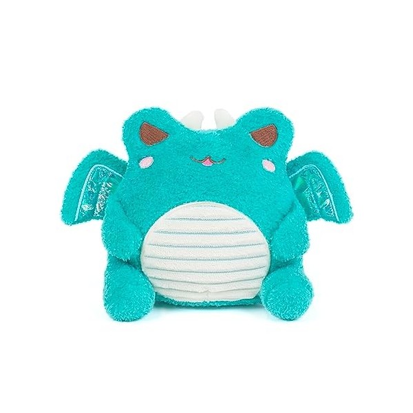 Cuddle Barn PlushGoals – Jouet en peluche Dragon Wawa la grenouille douce bleu vert 15,2 cm