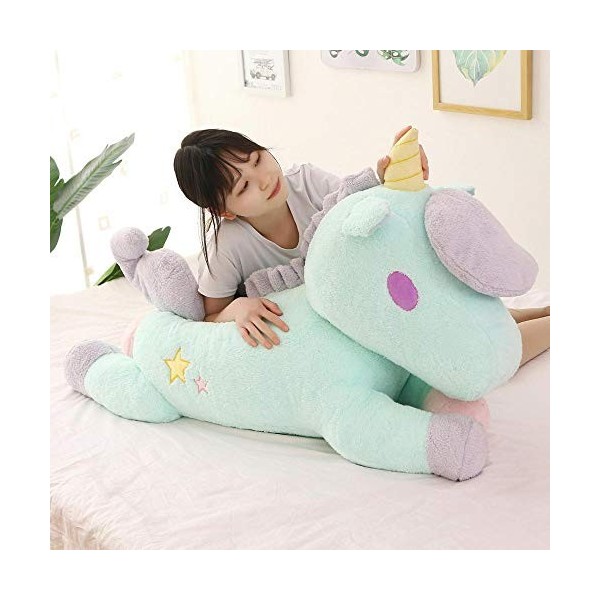 CILUA 110 cm Super géant Licorne en Peluche Peluche Grande Taille Tour sur Licorne Peluche poupées Volant Cheval Oreiller déc