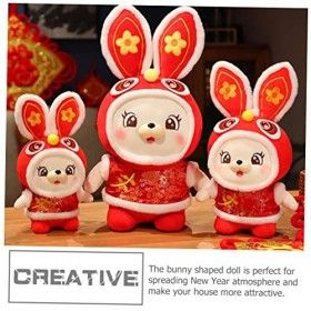 Totority 5 Pièces Année du Lapin Mascotte Lapin en Peluche Jouet Animal en Peluche Lapin Chinois Zodiaque Année du Lapin 2023