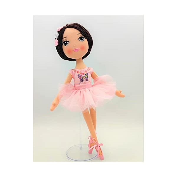 DRIMYDOLLS Poupée de Chiffon Danseuse de Ballet Hannah - Fait à la Main, Douce et Moelleuse - Cadeau Parfait pour Filles - De