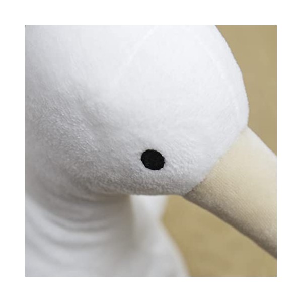 La Pelucherie - Peluche Doudou Cigogne 40 cm - Blanc - Peluches Artisanales - Cousues Main - Marque Française