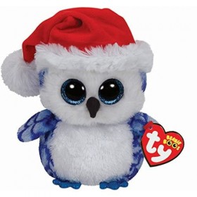 Ty 41125&nbsp;Nord, Pingouin avec écharpe et Paillettes Yeux Beanie Boo pour Femme, X-mas, 15&nbsp;cm