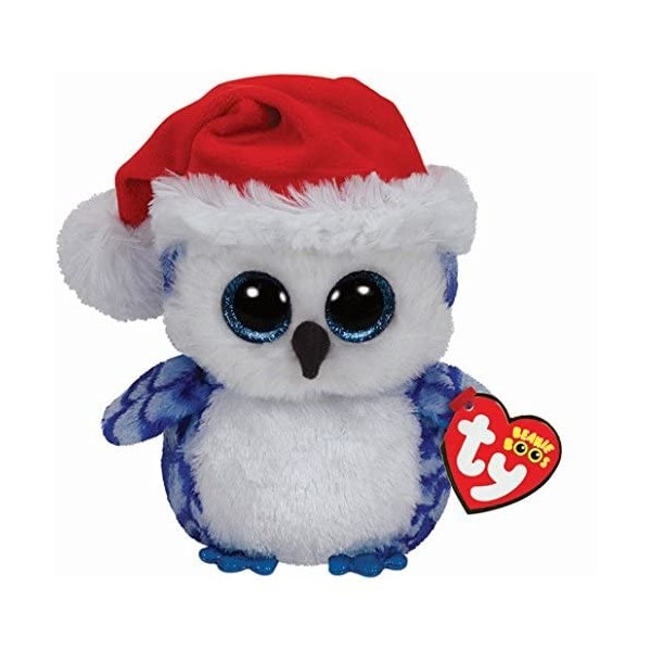 Ty 41125 Nord, Pingouin avec écharpe et Paillettes Yeux Beanie Boo pour Femme, X-mas, 15 cm