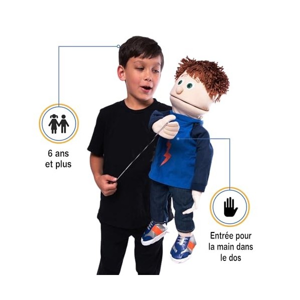 Marionnette style ventriloquiste Tommy Peach Boy 65 cm