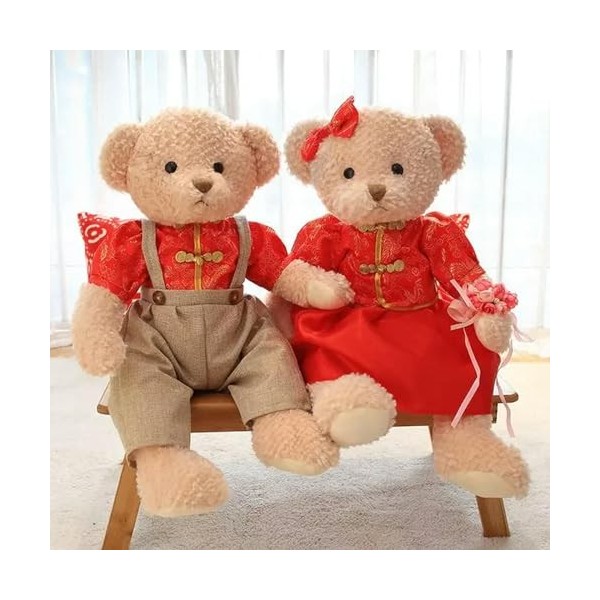 NOpinz Mignon Couple Ours en Peluche poupée en Peluche Enfants Enfants Filles Anniversaire Cadeaux de Mariage Cadeaux de Noël