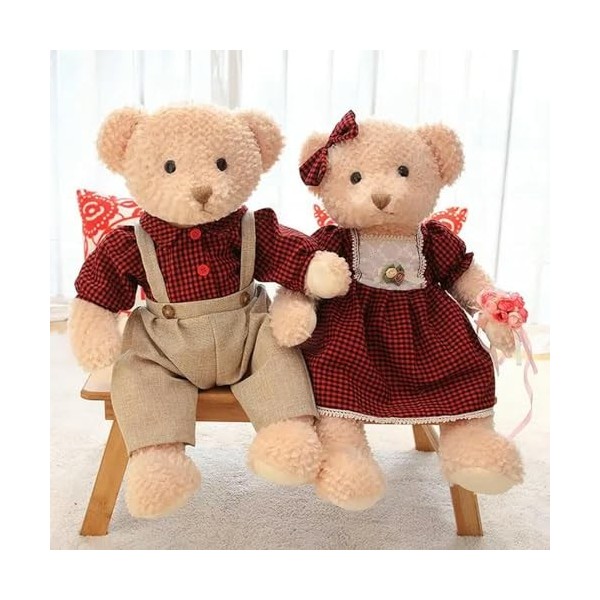 NOpinz Mignon Couple Ours en Peluche poupée en Peluche Enfants Enfants Filles Anniversaire Cadeaux de Mariage Cadeaux de Noël