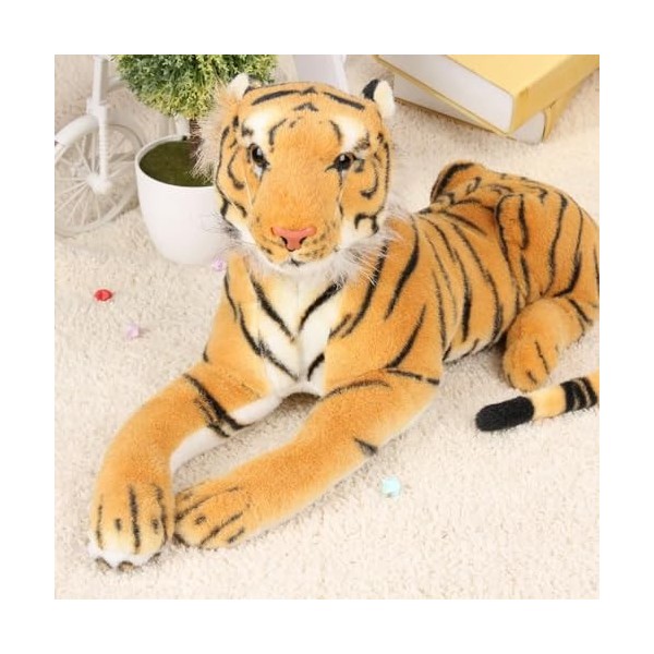 Peluche Tigre Créatif Jouet en Peluche Animal Forêt Tigre Coussin Poupée Enfants Cadeau D’Anniversaire Cadeau De Noël 90cm 1