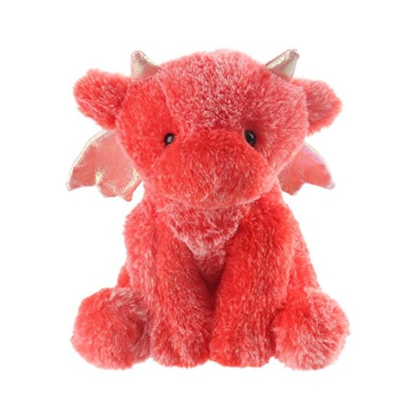 Apricot Lamb Peluche douce avec animaux en forme de dragon rouge - 20 cm