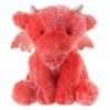 Apricot Lamb Peluche douce avec animaux en forme de dragon rouge - 20 cm