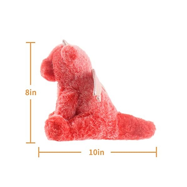 Apricot Lamb Peluche douce avec animaux en forme de dragon rouge - 20 cm