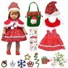 BSNRDX Poupée Vêtements De Christmas Outfits Robes De Pyjama pour Poupée Américaine De 18 Pouces, Notre Génération Christmas 