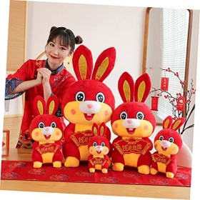 ibasenice 3 Pièces Animaux en Peluche De Pâques Dessus De Bureau Poupée Mascotte Chinoise Peluche Lapin Miniature Petits Anim