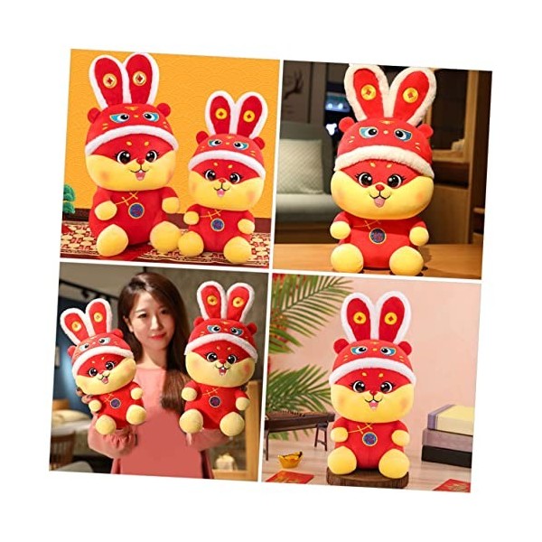 ibasenice 3Pcs Peluche Lapin Poupée Lapin en Peluche Jouet De Lapin en Peluche Danse Lion Figurine Lapin Festival du Printemp