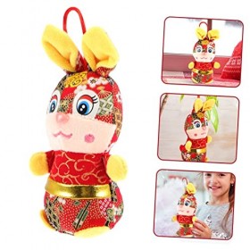 ibasenice 12 Pièces Ornement Année du Lapin Jouet De Figurine De Lapin Poupée Lapin De Bureau Décor De La Fête du Printemps M