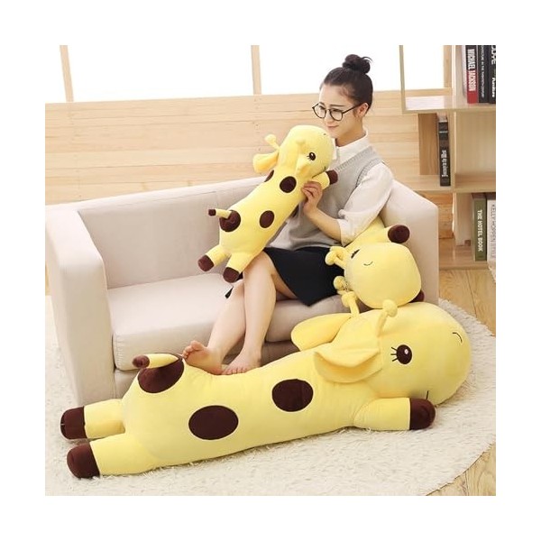 KiLoom Mignonne Girafe Poupée en Peluche Jouet De Couchage Oreiller Fauve Poupée Poupée Long Oreiller Fille Lit Dédié Bande O