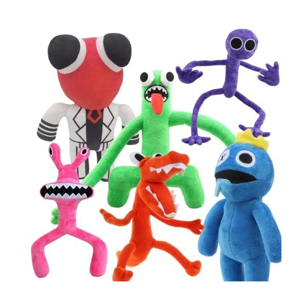 6PSC Rainbow Friends Peluche,Rainbow Friends Plush Stuffed Toy,Popular Toy,Noël Stuffed Toy Cadeau de Poupée en Peluche Anima