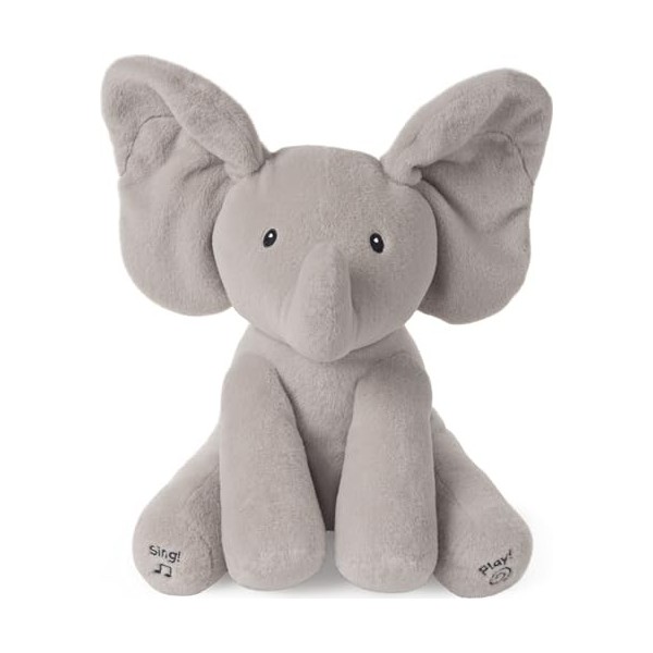 Gund- Elmer Elephant Jouets dEveil-Peluche Animée Qui Bouge Ses Oreilles, Version française, 4053934