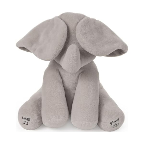 Gund- Elmer Elephant Jouets dEveil-Peluche Animée Qui Bouge Ses Oreilles, Version française, 4053934