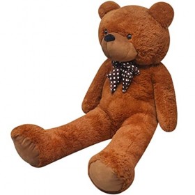 vidaXL Ours en Peluche XXL 135 cm Marron Grand Nounours Ourson Jouet Enfants