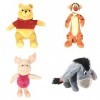 Disney Winnie lourson Lot de 4 mini poufs en peluche Winne The Pooh, Tigger, Porcinet et Bourriquet 