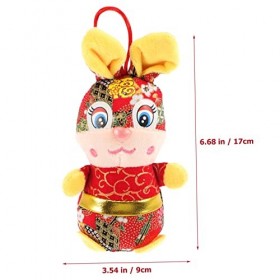 Toyvian 15 Pièces Ornement Année du Lapin Jouet De Lapin en Peluche Poupée Lapin du Nouvel an Chinois Animaux en Peluche Lapi