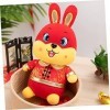 Toyvian 4 Pièces Lapin en Peluche Décoration De Fête du Nouvel an 2023 Peluche Lapin Zodiaque Chinois Jouet De Lapin Décors D