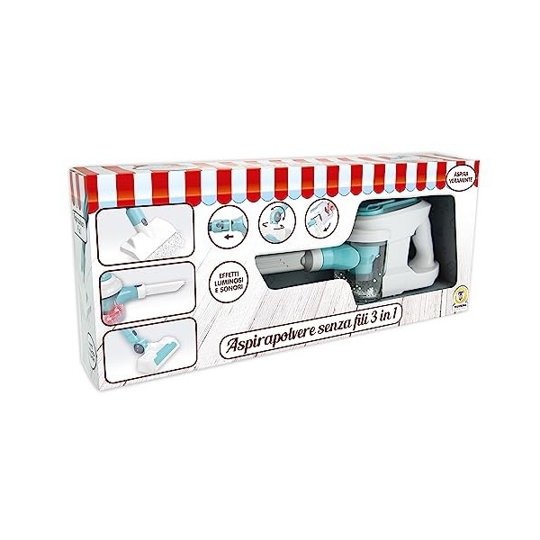 Teorema Giocattoli- Aspirateur 4 en 1, 67998, Bleu Ciel