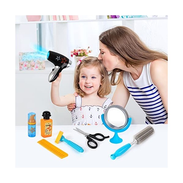 Ensemble de jeu de salon de coiffure pour enfants – Kit de jeu de coiffure  avec sèche