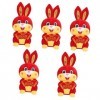 Toyvian 5 Pièces Peluche Lapin Poupée Lapin du Nouvel an Chinois Miniature Mini Poupées Poupée Lapin en Peluche Animaux en Pe