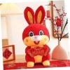 Toyvian 5 Pièces Peluche Lapin Poupée Lapin du Nouvel an Chinois Miniature Mini Poupées Poupée Lapin en Peluche Animaux en Pe